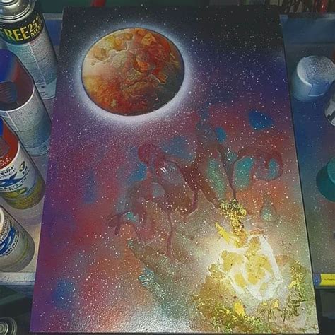 Blood Moon (2018) | Spray paint art, Painting, Art painting