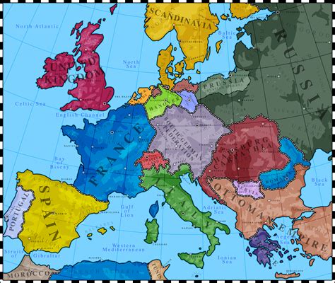 Map Of Europe 1870 - Zone Map