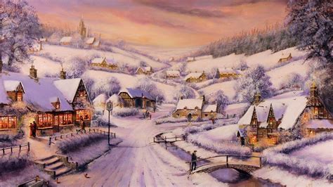 Snowy Village Wallpapers - Wallpaper Cave