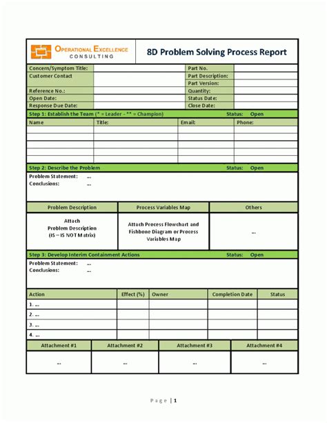 8D Problem Solving Process Report Template (Word) – Flevypro pertaining ...