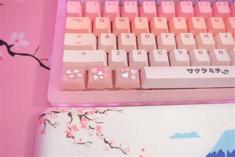 Kawaii Cute Pink Pastel Pink Sakura Flower Artisan Keycap For | Etsy