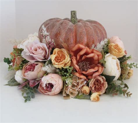 Pumpkin Floral Centerpiece Fall Floral Centerpiece Fall - Etsy