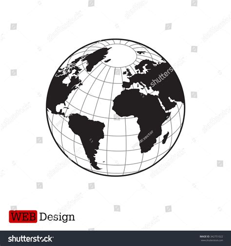 Globe Icon Vector Map Continents World Stock Vector (Royalty Free ...