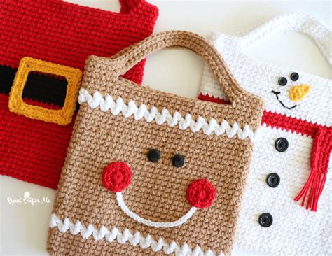 Christmas Tote Bags - FREE crochet pattern - Nana's Favorites