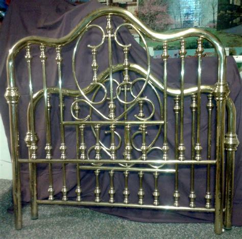 Full sized brass headboard and footboard with frame | InstAppraisal