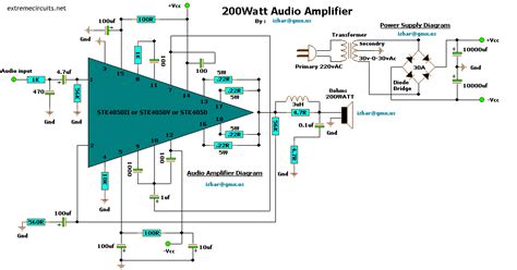 Schematic & Wiring Diagram: Schematic Audio Amplifier Circuit 200W