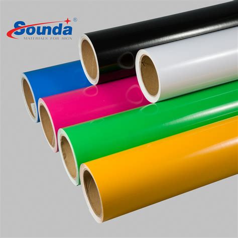 80 Micron 100 Micron PVC Sticker Paper Rolls Self Adhesive Vinyl for ...