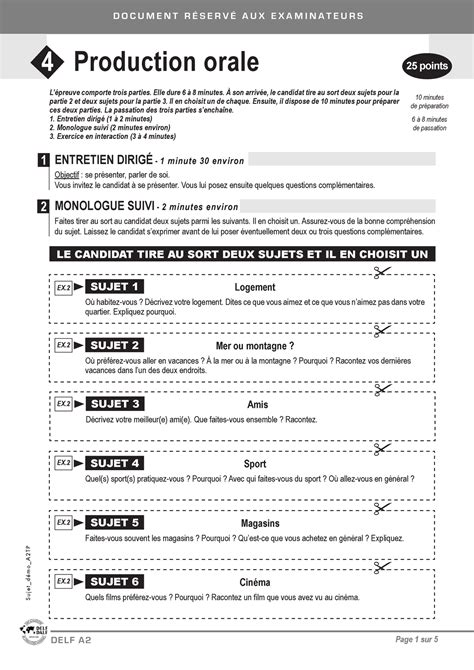 Production Orale Delf A2 Exemple - Image to u