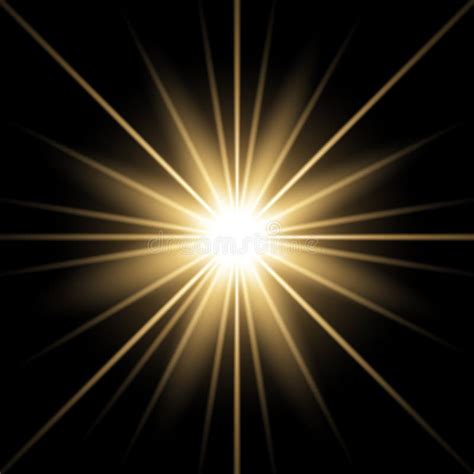 Sunlight with Lens Flare Effect, Golden Color Stock Vector ...