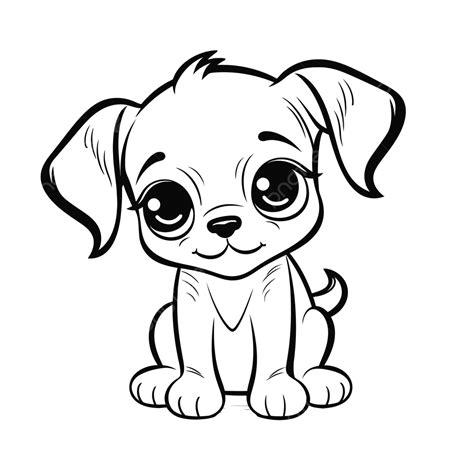 Cute Puppy Coloring Pages For Children Outline Sketch Drawing Vector ...