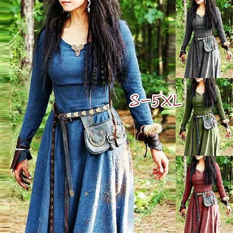 Viking Shirt Costumes For Women Adult Medieval Cosplay Gothic Viking ...