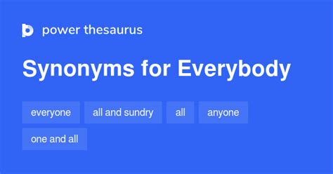 Everybody synonyms - 482 Words and Phrases for Everybody