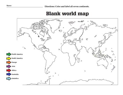 38 Free Printable Blank Continent Maps - Kitty Baby Love