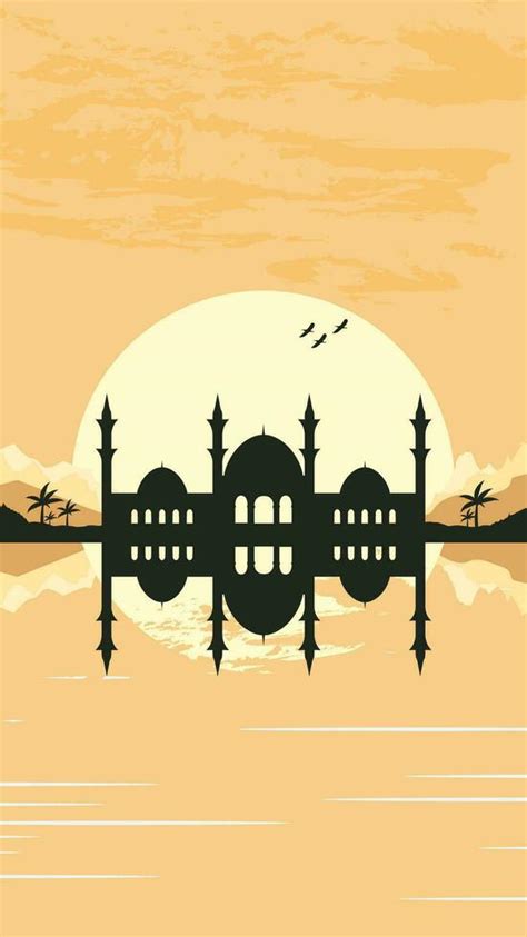 Mosque Silhouette with Mountains and Sunset in the Background 36470037 ...