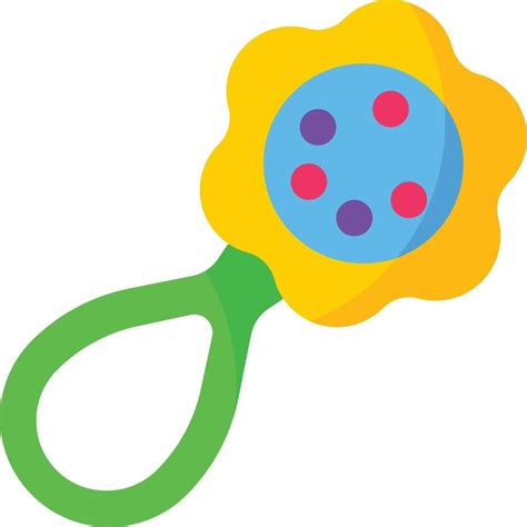 shaker toy rattle baby accessories - flat icon 14355759 Vector Art at ...