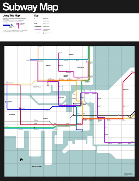 A subway map for our fictional Minecraft city, Greenfield, CA : r ...