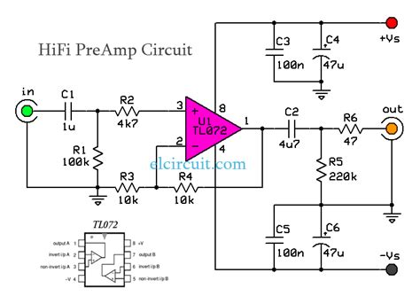 Op Amp Guitar Preamp Schematic