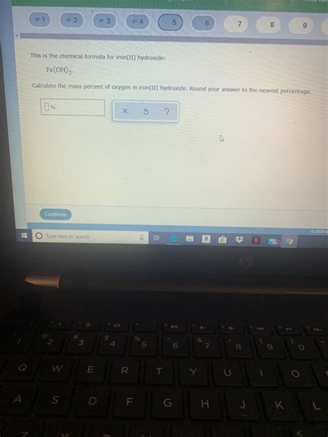 Solved 2 3 4 7 8 9 This is the chemical formula for iron(II) | Chegg.com