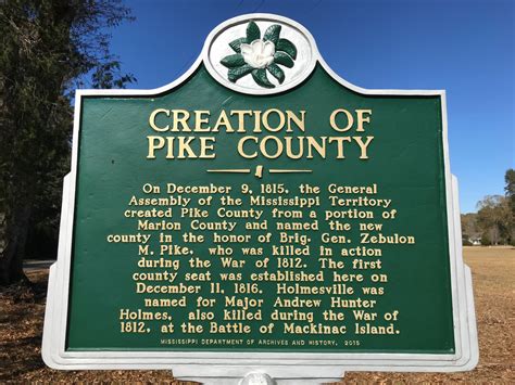 Historical Markers in Pike County - MISSISSIPPI HISTORICAL MARKERS