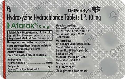 Hydroxyzine Tablet Effects and Side Effects - 🥇