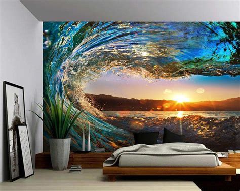 Sunrise Sea Ocean Wave Sunset Beach - Large Wall Mural, Self-adhesive ...