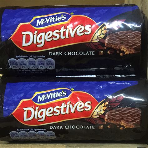 2x McVitie's Dark Chocolate Digestive Biscuits (2 Packs of 266g) & Low ...