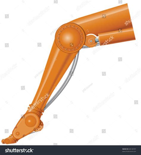 Mechanical Robot Leg Stock Vector 58130707 - Shutterstock