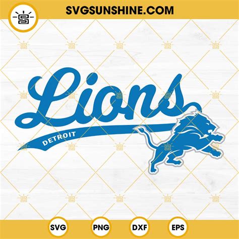 Lions SVG, Detroit Lions SVG PNG DXF EPS Cricut Silhouette, Detroit ...