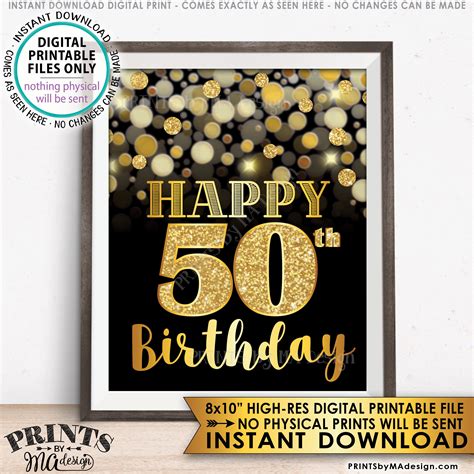 Free Printable 50Th Birthday Signs