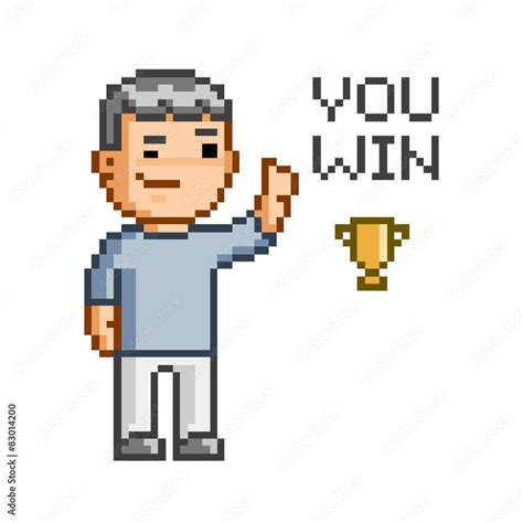 Pixel art You win Stock Vector | Adobe Stock