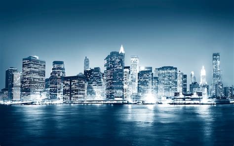 Free Photo | A view of New York city at night time