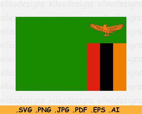 Republic of Zambia National Flag SVG, Zambian Nation Country State ...