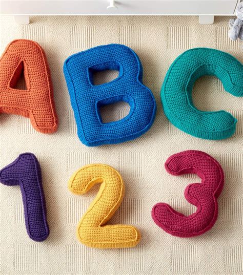 How To Make ABC'S and 123'S Crochet Pillows | Letterkussen, Gehaakte ...