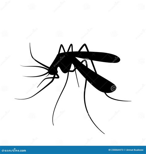 Mosquito Silhouette, Black Mosquitoes Isolated on White, Illustration ...