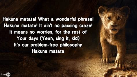 Lion King Hakuna Matata Lyrics