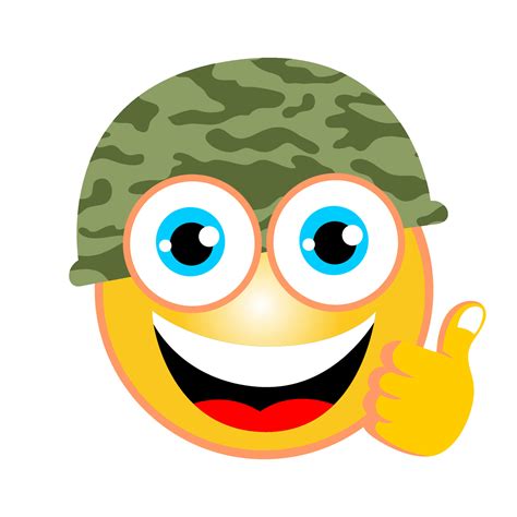 vector cartoon of soldier emoji with thumbs up 19946694 Vector Art at ...