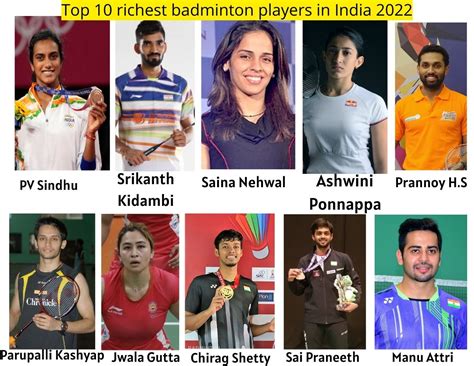 Top 10 Richest Badminton Players in India 2022 - India Darpan