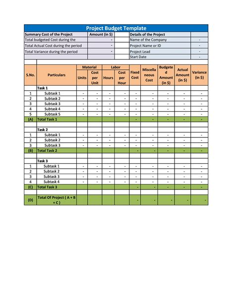 Project Budget Worksheet Template | Hot Sex Picture