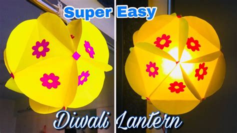 Easy Paper Lantern, Diwali Lantern Making at Home, Diwali Decoration Ideas