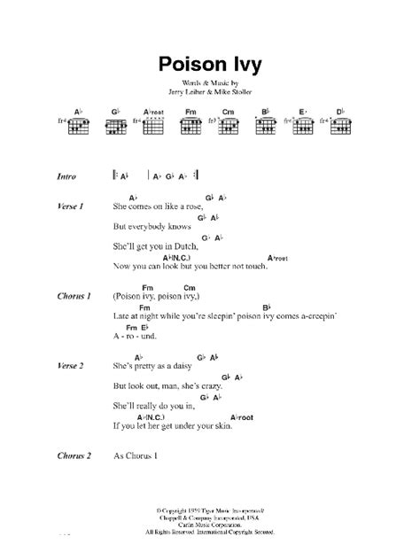 Poison Ivy by The Hollies - Guitar Chords/Lyrics - Guitar Instructor