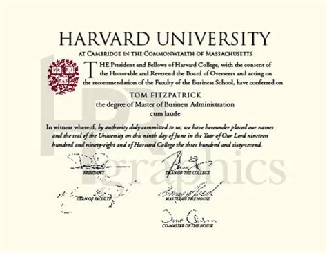 Harvard University Diploma - Hand Prop Room