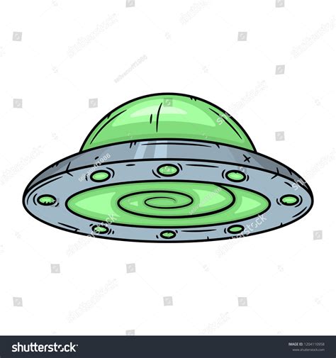 Ufo Cartoon Alien Spaceship Cosmic Ship Stock Vector (Royalty Free ...