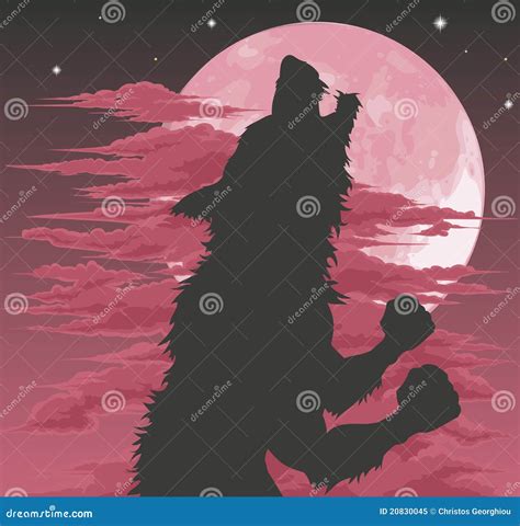 Werewolf Silhouette Howling At Moon Royalty Free Stock Photo - Image ...