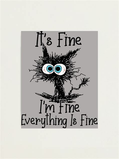 "It's Fine I'm Fine Everything Is Fine Funny cat " Photographic Print ...