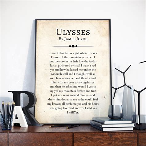 Ulysses by James Joyce, Ulysses Wall Art, Ulysses Excerpt, James Joyce ...