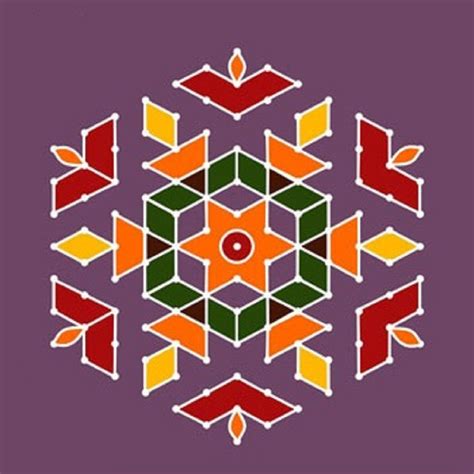 Simple dot rangoli design | Rangoli Designs | Pinterest | Simple ...