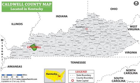 Caldwell County Map, Kentucky