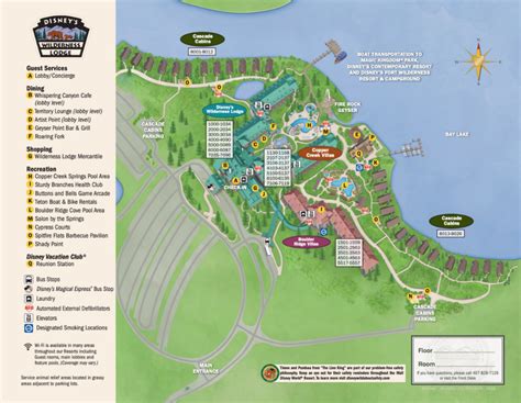 Disney's Wilderness Lodge map - wdwinfo.com Disney Map, Disney World ...