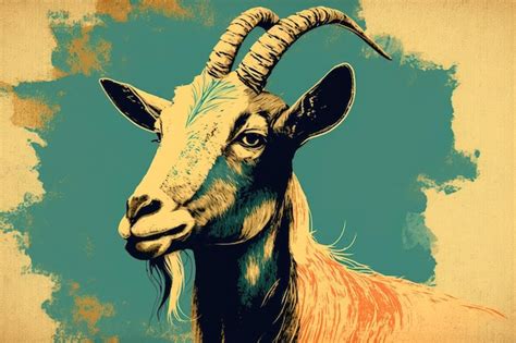 Premium Photo | An image of goat painting illustration for graphic ...