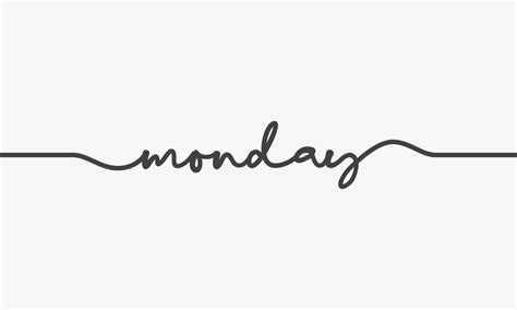 Monday handwritten word vector on white background. 4701509 Vector Art ...